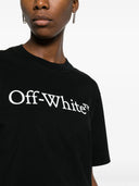 Off White Bookish Crop T Shirt With Print