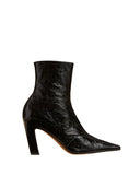 Khaite Nevada Ankle Boots In Black Rippled Leather
