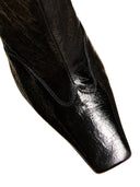 Khaite Nevada Ankle Boots In Black Rippled Leather