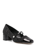 Jimmy Choo Pumps In Patent Leather And Large Black Glitter