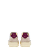 Autry Medalist Low Sneakers In White And Fuchsia Leather And Suede