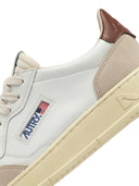 Autry Medalist Low Sneakers In White And Brown Leather And Suede