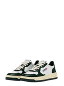 Autry Medalist Low Two Tone Sneakers In White And Mountain Green Leather