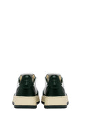 Autry Medalist Low Two Tone Sneakers In White And Mountain Green Leather