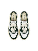 Autry Medalist Low Two Tone Sneakers In White And Mountain Green Leather