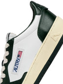 Autry Medalist Low Two Tone Sneakers In White And Mountain Green Leather