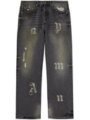 Palm Angels Wide Jeans con applicazione