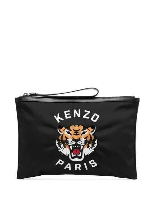 Kenzo Clutch With Tiger Head Motif