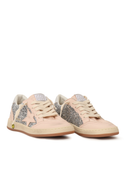 Scarpe da ginnastica Golden Goose Ballstar Glitter Tomaia in nappa Punta Stella e sperone Tacco laminato Argento/Rosa chiaro