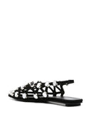 The Attico Grid Ballet Flats With Rhinestones