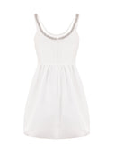 Minidress TaffetA auto -ritratto con cristalli