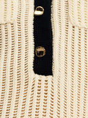 Self Portrait Ribbed Knit Minidress With Decorative Buttons