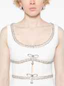 Selbstporträt kurzes Kleid mit Kristallen