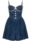 Zelfportret denim minidress met kristallen