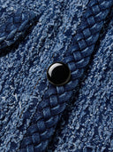 Self Portrait Short Sleeved Minidress In Structured Denim