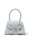 Selbstporträt blauer Strass -Denim -Mikro -Bogenbeutel