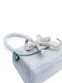 Selbstporträt blauer Strass -Denim -Mikro -Bogenbeutel