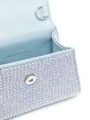 Selbstporträt blauer Strass -Denim -Mikro -Bogenbeutel