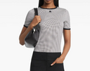 Courrèges T Shirt Houndstooth Contrast