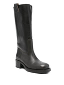 Alohas Sajan Vintage Effect Black Leather Boots