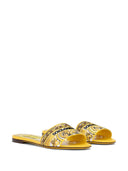 Dolce & Gabbana Bianca Slide Sandals With Majolica Print