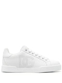 Dolce & Gabbana Portofino Leather Sneaker With Perforated Logo