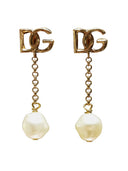 Dolce & Gabbana Dangling Earrings With Pearls And Dg Logo