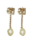 Dolce & Gabbana Dangling Earrings With Pearls And Dg Logo