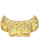 Top corto Dolce & Gabbana con stampa majolica