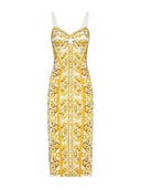 Dolce & Gabbana Maiolica estampado de seda estampada Vestido de ajetreo:
