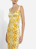 Dolce & Gabbana Maiolica estampado de seda estampada Vestido de ajetreo: