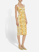 Dolce & Gabbana Maiolica estampado de seda estampada Vestido de ajetreo: