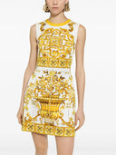 Dolce & Gabbana Short Sleeveless Dress With Majolica Print