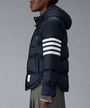 Thom Browne Down Hooded Shirtdress W/4 Bar In Shiny Ripstop