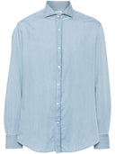 Camicia Brunello Cucinelli con largo colletto