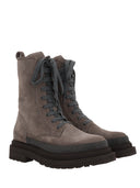 Brunello Cucinelli Wildleder -Knöchelstiefel mit kostbarer Kontur