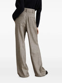 Brunello Cucinelli Herringband -broek met plooien
