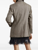 Brunello Cucinelli Double Breasted Herringbone Blazer