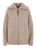 Brunello Cucinelli Full Zip Cardigan In Wool And Cashmere