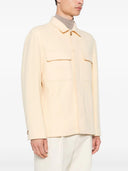 Lardini Yellow Shirt Jacket In Wool And Cashmere Cloth