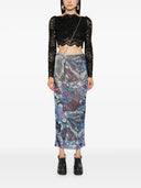 Rabanne Crop Top In Floral Lace