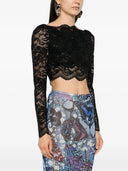 Rabanne Crop Top In Floral Lace