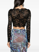Rabanne Crop Top In Floral Lace