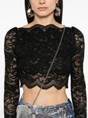 Rabanne Crop Top In Floral Lace