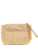 Clutch di rabanne in rafia naturale