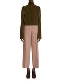Dries Van Noten Short, Fitted Bomber Jacket With Elasticated Waist, In Neoprene Nylon With Velvet Exterior.