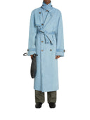 Dries Van Noten Classic Trench Coat With Regular Fit In Stone Washed Denim.