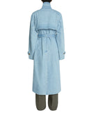 Dries Van Noten Classic Trench Coat With Regular Fit In Stone Washed Denim.