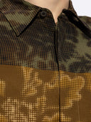 Dries Van Note -Hemd mit kontrastierendem technischem "Pixel" -Drucken.