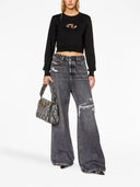 Diesel F Slimmy Od Crop Sweatshirt With Cut Out